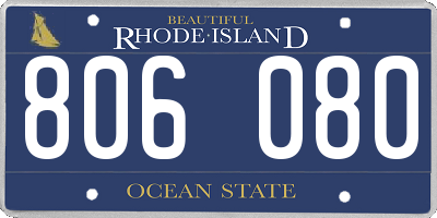 RI license plate 806080