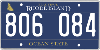 RI license plate 806084