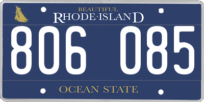 RI license plate 806085