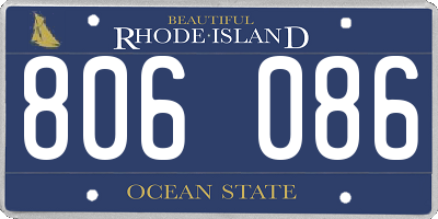 RI license plate 806086