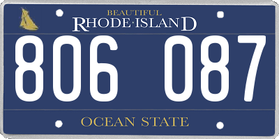 RI license plate 806087