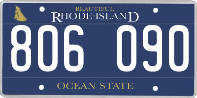 RI license plate 806090