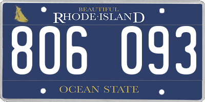 RI license plate 806093