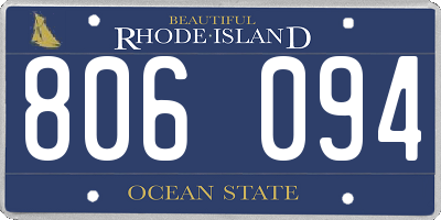 RI license plate 806094