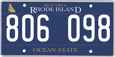 RI license plate 806098