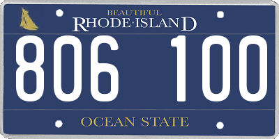 RI license plate 806100