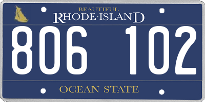 RI license plate 806102