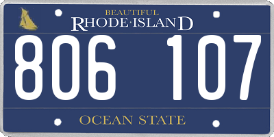 RI license plate 806107