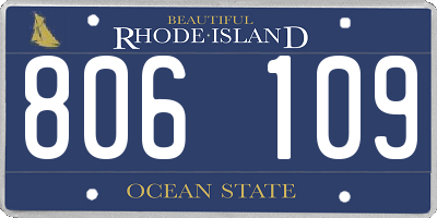 RI license plate 806109