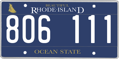 RI license plate 806111