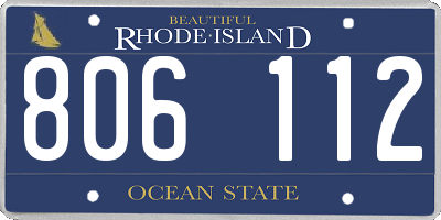 RI license plate 806112