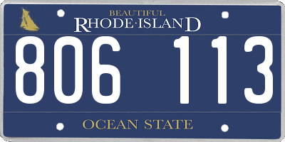 RI license plate 806113