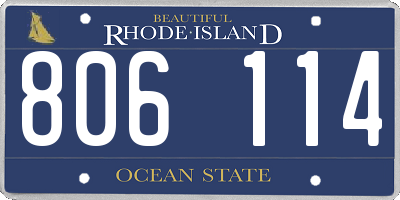 RI license plate 806114