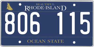 RI license plate 806115