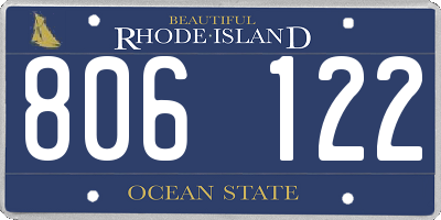 RI license plate 806122