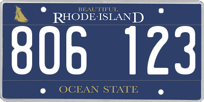 RI license plate 806123