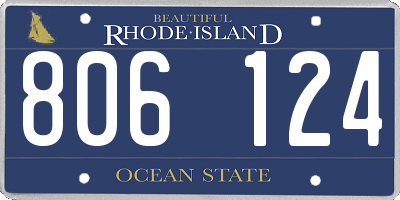 RI license plate 806124