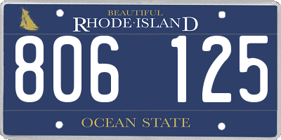 RI license plate 806125