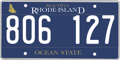 RI license plate 806127
