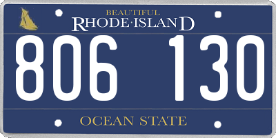 RI license plate 806130