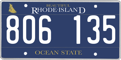 RI license plate 806135