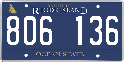 RI license plate 806136