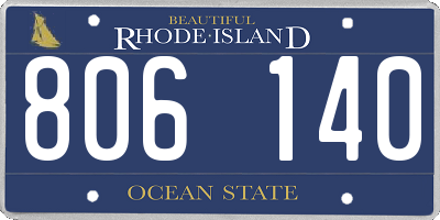 RI license plate 806140