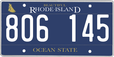 RI license plate 806145