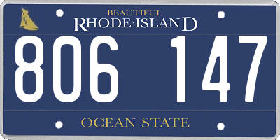 RI license plate 806147