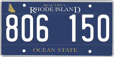 RI license plate 806150