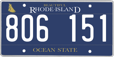 RI license plate 806151