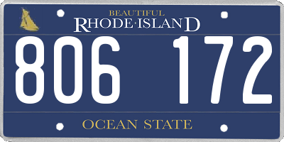 RI license plate 806172