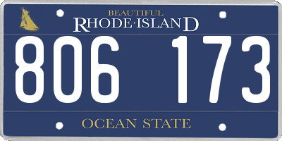 RI license plate 806173