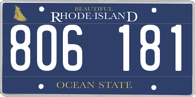 RI license plate 806181