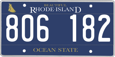 RI license plate 806182
