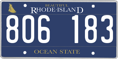 RI license plate 806183