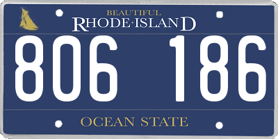 RI license plate 806186