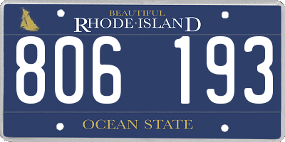RI license plate 806193