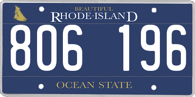 RI license plate 806196