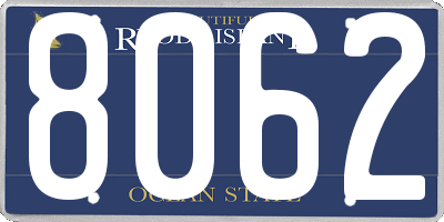 RI license plate 8062