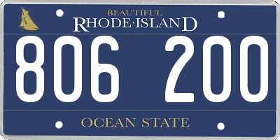 RI license plate 806200