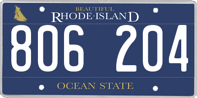 RI license plate 806204