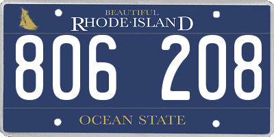 RI license plate 806208