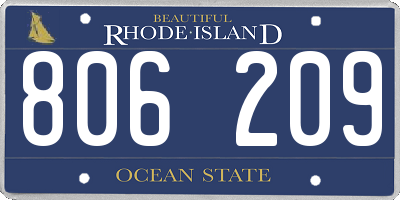 RI license plate 806209