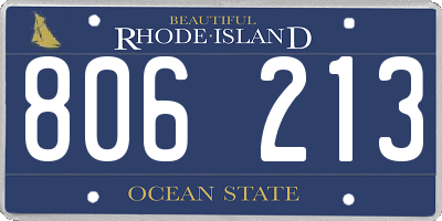 RI license plate 806213