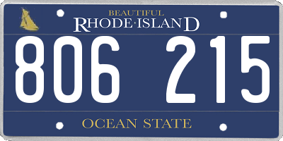 RI license plate 806215