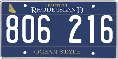 RI license plate 806216