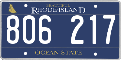 RI license plate 806217