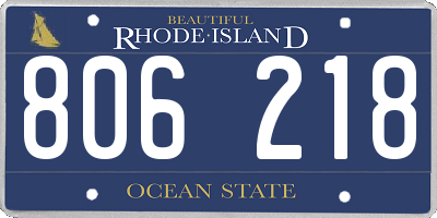 RI license plate 806218
