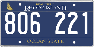 RI license plate 806221